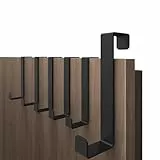 4smile Türhaken zum Einhängen, 6er Set - Schwarze Kleiderhaken an Tür, flexible Haken zum Einhängen, platzsparend - Robuste Türgarderobe, Türhakenleiste mit hoher Tragkraft