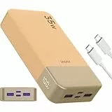 JUOVI J2651 Power Bank, 35W 20000mAh USB C In & Out Power Bank, Akku-Pack mit QC3.0+PD3.0 35W High-Speed Aufladung für Bluetooth Earbud, Handy, Tablet (Orange)
