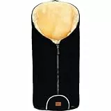 Fillikid Merino Lammfell Fußsack Winterfußsack universal für Babyschale Autositz Gr. 0 Kinderwagen Baby (Schwarz)