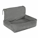 lionto Katzenheizungsliege mit kuscheligem Plüschbezug, warmes Katzenbett zum Einhängen mit Metallhaken für alle gängigen Heizungen, waschbare Katzenhängematte aus gemütlichem Material, dunkelgrau