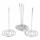 Cyrank 5 Stück Zettelspießer Memo Halter, Zettelspießer für Rechnungen, Bonspießer Zettelhalter, Zettelhalter Bon Aufspießer, Quittungshalter Spike Stick Quittungen Scheck Rechnung Gabel(Silber)