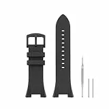 Hanyton Kompatibel mit Armani Watch 32 mm Band, weiches Silikon-Gummi-Ersatzband für Armani Watch Exchange AX1040 AX1041 AX1042 AX1050 AX1067 AX1068 AX1070 AX1084 AX1089 AX1090, Schwarz