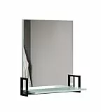 trendteam smart living - Matix - Wandspiegel - Türkis - Spiegel für das Badezimmer mit Metallgestell - (BxHxT) 64 x 74 x 24 cm - Spiegel inkl. Ablagefläche - kratzfest