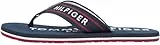Tommy Hilfiger Herren Flip Flops Sporty Beach mit Gurtband-Riemen, Blau (Desert Sky), 44
