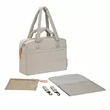 LÄSSIG Baby Wickeltasche mit Tragegriff und Wickelunterlage, Kinderwagenbefestigung, wasserabweisend/GRE Everyday Bag beige