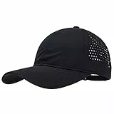 PivotWing Basecap Damen Herren Baseball Running Cap Laufmütze Schirmmütze Sonnenschutz Lauf Cap Cappy Männer Frauen Mesh Sport Hat for Running Golf Tennis Mützen Laufmützen, Schwarz