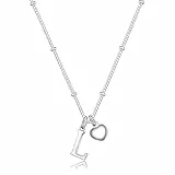 TINGN Geschenke für Mädchen Kette mit Buchstaben - 14K Weißgold Vergoldet Halskette Damen Geschenke für Mädchen Kette mit Buchstaben L Damen Silber Geschenk