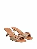 Guess Damen Dista Sandale mit Absatz, Beige/Braun 210, 39 EU