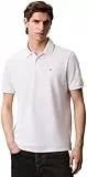 Calvin Klein Herren Poloshirt Kurzarm Monogram Pique aus Baumwolle, Weiß (Blanc De Blanc), M