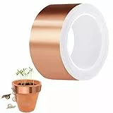 Nepfaivy Kupferband gegen Schnecken Schneckenschutz Selbstklebend 50mm × 20m Schneckenabwehr Kupferband Hochbeet Gärten Balkone für Pflanzenschutz, Kupferfolieband EMI Abschirmband