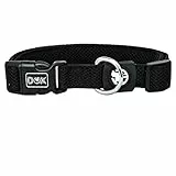 DDOXX Airmesh Hundehalsband - Stabiles und Verstellbares Welpenhalsband für alle Größen - L (Schwarz)