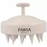 PARSA Beauty Nature Love Shampoobürste Beige mit Weizenstroh – umweltfreundliche Kopfhaut-Massagebürste für sanfte Reinigung, Schuppenreduktion & Haarwachstum – Scalp Massager für gesunde Kopfhaut