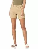 Amazon Essentials Damen-Shorts mit mittelhoher Taille, schmale Passform, 12,7 cm Schrittlänge, Khaki (erhältlich in geraden und kurvigen Passformen), Khakibraun, Größe 18