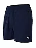ASHION Herren Leichte Laufhose Elastischer Bund Sommer Trainingshorts und Laufshorts Workout Fitness Kurze E - Navyblau, Large