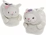 FUNZIEZ! - Lamb Fuzzy Hausschuhe - Unisex Hausschuh - Stofftier Hausschuhe, Weiß, Small