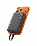 CUKTECH für Magsafe Powerbank 10000mAh Magnetische Power Bank Drahtloses Laden 7,5 W und Kabelgebundenes Laden 22,5 W mit Integriertem USB-C-Kabel für iPhone 17/16/15, Samsung und AirPods