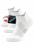 TRENDOUX Laufsocken Herren Damen, 3 Paar Atmungsaktive Elastisch Sportsocken Männer Frauen Multipack Stoßdämpfend Antiblasen SneakerSocken Für Wandern Gym Weiß M 35-38 39-42