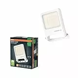Osram ENDURA FLOOD PC 30W LED-Fluter, 3000K warmweiß, 3000 Lumen, IP65 weißes Flutlicht, recyceltes Material, 180° schwenkbar, Weiß