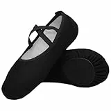 Acfoda Ballettschuhe Gymnastikschuhe Ballettschläppchen Damen Ballerinas Tanzschuhe Frauen Schläppchen, Schwarz, Größe 42