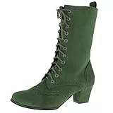 Hirschkogel Damen Trachten Stiefelette Trachtenstiefel, Tanne, 40 EU