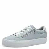 s.Oliver Damen Sneaker flach mit Reißverschluss Freizeit, Blau (Light Blue), 38 EU