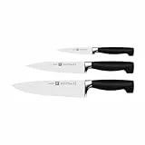 ZWILLING Vier Sterne Messer-Set 3-teilig, Rostfreier Spezialstahl, Made in Germany, Schwarz