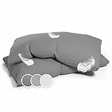 SLEEPWISE 2er Set Premium Kissenbezug 40 x 80 cm, ÖKO-TEX Kopfkissenbezug mit verdecktem Reißverschluss, Pflegeleicht, Atmungsaktiv, Superweicher Kopfkissenbezug 40x80, Hellgrau