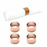 Echtwerk Serviettenring-Set aus Edelstahl, Kreis-design, Serviettenhalter, Serviettenschnallen, Universal, Tischdekoration für Hochzeiten, Ø 4 cm, Kupfer-Edition, 4 teilig