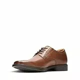 Clarks Herren Tilden Plain Derbys, Dark Tan Leather, 44 EU