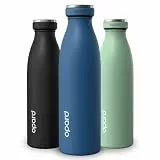 Opard Grip Thermosflasche 500ml, 36h Kalt & 12h Heiß Trinkflasche Edelstahl, Trinkflasche Kohlensäure Geeignet, Metall Trinkflasche, Auslaufsicher isolierflasche für Erwachsene/Kinder Blau