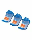 DANISH ENDURANCE Kurze Laufsocken, Atmungsaktive Sommer Sportsocken, Unisex, für Damen und Herren, 3 Paar, 3x Blau/Orange, 43-47