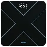 Vitafit Personenwaage Digital, Hohe Genauigkeit Zugesichert bis Waage Personen Professionell SEIT 2001, Digitale körperwaage mit LED-Anzeige und Step-On-Technik,182kg, Schwarz