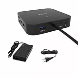 i-tec USB-C 3x4K Dockingstation mit 100W Stromversorgung - 2X DisplayPort, 1x HDMI, 1x USB-C 3.2 Gen2 10 Gbps, 1x USB-C 3.2 Gen2 10 Gbps + PD, 3X USB-A 3.2 Gen1 5 Gbps, 2X USB 2.0, GLAN, Mic/Audio
