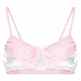 Satini Sissy Rüschen Spitze Tailliert Seidig Satin Dessous Bralette (Weiß, M)