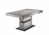 byLIVING Esszimmertisch Matthew/Küchen-Tisch 160 cm mit Auszugsfunktion auf 215 cm/Auszugstisch Light Atelier Beton-Optik grau/Esstisch ausziehbar mit Einlegeplatte /160-215x90x75cm (LxBxH)