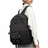 HYC00 Rucksack Damen Schulmädchen,Casual Travel Daypack,14-Zoll-Laptop-Rucksack für Mädchen im Teenageralter,Wasserdichter College-Rucksack Büchertasche Herren Schultasche Arbeitstasche,Schwarz