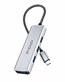 BYEASY USB C Hub, Ultra Slim Multiport Hub 4 Ports USB 3.0 Adapter für iPhone 15/16 Serie, MacBook/iPad Pro, iMac, Surface Pro, PC, Laptop, Tablets, Tastatur, Maus.