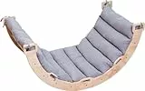 Buxibo Kletterbrücke/Kletterbogen aus Holz inklusive Kissen – Montessori-Klettergerüst – Naturholz – Kinderspielzeug – 97 x 47 x 52 cm