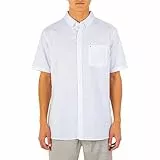 Hurley Herren One and Only Textured Short Sleeve Up Hemd mit Button-Down-Kragen, Weiß, Mittel