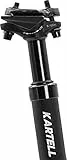 Kartell ® Federsattelstütze aus Aluminium | gefederte Sattelstütze für MTB, Trekking/City und E-Bikes | erhältliche Durchmesser 30.9 mm, schwarz