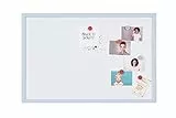 Bi-Office Whiteboard, magnetisch, trocken abwischbar, Rahmen aus Holz, Pastellblau, MDF 40 x 30 cm
