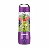 nutribullet Portable, Smoothie Maker to go, 475 ml BPA-freier Becher, kabellos, wiederaufladbar für 15+ Mixvorgänge, tragbarer mini Mixer für mix & go, zerkleinert Eis & Obst, Violett, NBP003PU