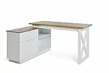 Jahnke Eckschreibtisch Chalet D 155 E Montana Eiche/Weiss