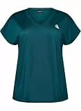 Zizzi Active by Große Größen Damen T-Shirt mit V-Ausschnitt Gr Gr L Dark Sea - Plus Size Damen Kleidung