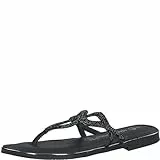 MARCO TOZZI Damen Pantoletten Zehentrenner Glitzer, Schwarz (Black Metallic), 39 EU