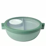 Mepal - Bento Schüssel Vita - Brotdose mit Fächern - Extra Dressing-Deckel & Tablett - Bentobox - Salatbox to-go - 1500 ml - Nordic sage