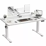 JUMMICO Höhenverstellbar Schreibtisch 140 x 60 cm Standing Desk Elektrischer Schreibtisch Höhenverstellbar mit Memory-Funktion,Weiß