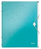 Leitz 46330051 Ordnungsmappe WOW, 6 Fächer, PP, eisblau