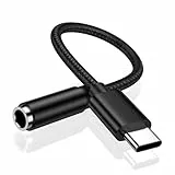 Adapter USB C auf Klinke, USB C auf 3,5mm Kopfhörer Adapter, Typ C Audio Dongle USBC Aux Adapter für Samsung Galaxy A55 5g/A56/A54/A35/A36/A34/A16/A15/S25/S24/S23/S22/S21,iPhone 16/15,Google Pixel 9/8