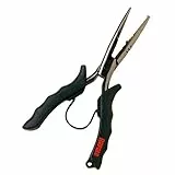 Rapala Unisex-Adult Angelzange Stainless Steel Pliers-Angelzubehör aus Edelstahl-Multifunktionszange mit Flexiblen und Ergonomischen Griffen-Öffnungsfeder-Aufhängeloch Zange, Schwarz, Einzigartig